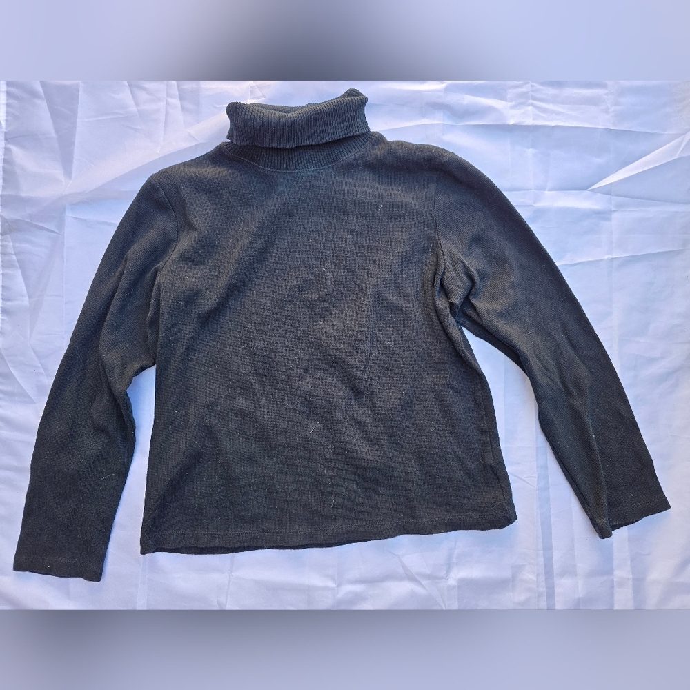 Women's Black Turtleneck‎ Sweater - Rafaella - Sz large